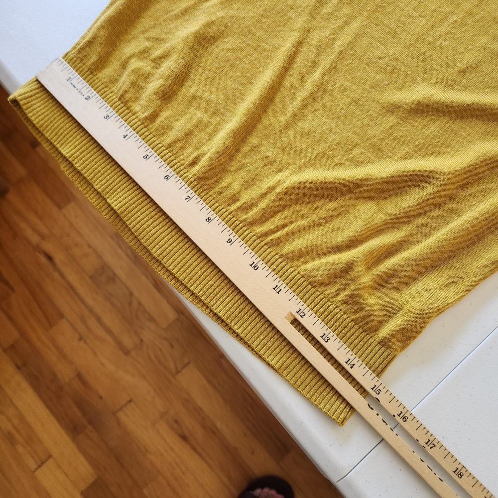 Banana Republic Heritage Linen Blend Sweater XS Mustard Thin Knit Lightweight - Picture 7 of 11